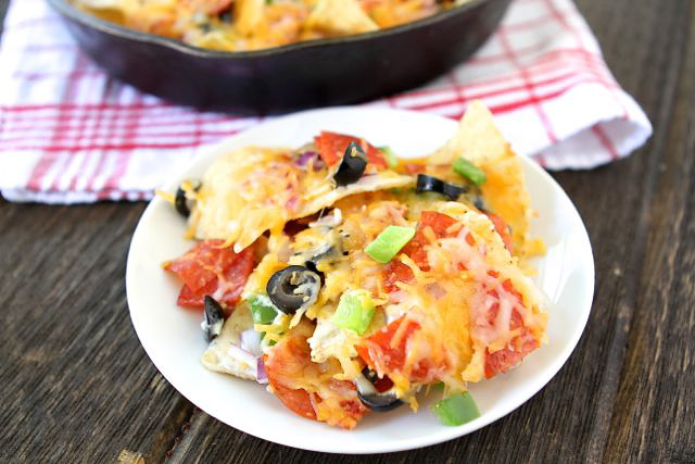 Tasty Kitchen Blog: Pizza Nachos. Guest post by Maria Lichty of Two Peas and Their Pod, recipe submitted by TK member Dax Phillips of Simple Comfort Food.